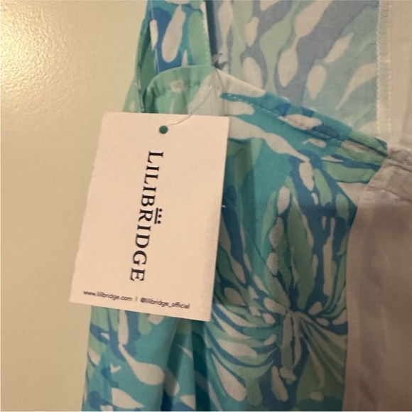 Lilibridge Blue Tropics Midi Dress | Color: Blue | Size: M | - Picture 2 of 10